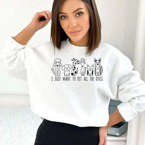 I Just Want To Pet All The Dogs Casual Sweatshirt - Picture 1 of 16