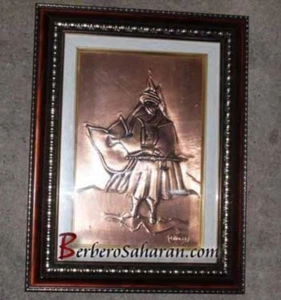 Tuareg blue man warrior in his armour standing like a chief - 3D copper Artwork - Picture 1 of 1