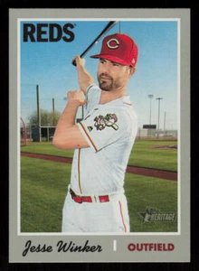 2019 Topps Heritage Jesse Winker #380 Cincinnati Reds Baseball Card - Picture 1 of 2