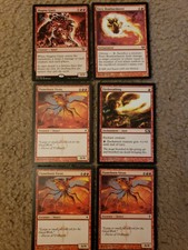 6 Mtg Nm Red 3x Flameborn Viron/ Fiery Bombardment/ Firebreathing/ Magma Giant