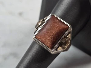 Herren Vintage Nachlass Sterlingsilber 10k GP Modernist Goldstein Ring 9,6g E3925 - Bild 1 von 5