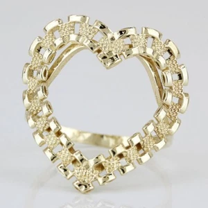 10K Yellow Gold Rolex Watch Style Heart Ring - Picture 1 of 7