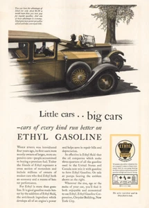 1930 Ethyl Gasoline: Little Cars Big Cars Vintage Print Ad - Picture 1 of 1