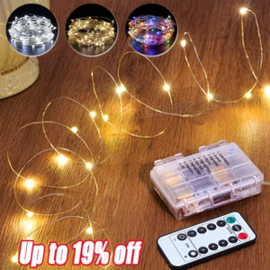 20-200LED Fairy String Lights Micro Rice Copper Wire Light Battery Operated UK - Picture 1 of 16
