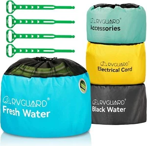 RV Hose Storage Bags 4 Pack Waterproof RV Hose Bags with 4 Storage Straps For - Picture 1 of 1