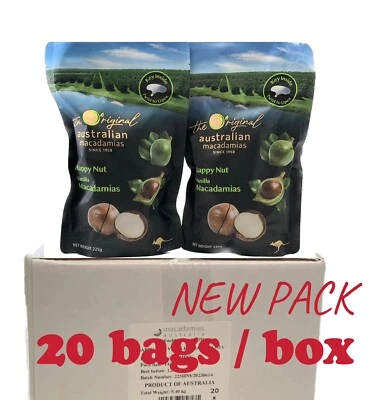 NUEVO Lote Macadamia Happy Nut con cáscara Vainilla Envío Gratis 1 Caja - Paquete de 20 Foto 1 de 4