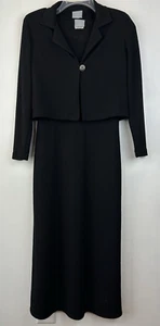 Vtg Jacket Dress Set Womans 6 M Black Long Maxi Witchy Whimsygoth Grunge USA - Picture 1 of 11