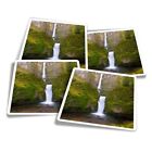 4x Square Stickers 10 cm - Multnomah Falls Oregon  #3500