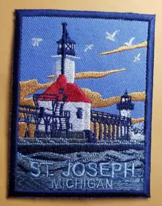 Bestickter ST JOSEPH MICHIGAN Leuchtturm Aufnäher ca. 2,5 x 3,5 Zoll Qualität + - Bild 1 von 2