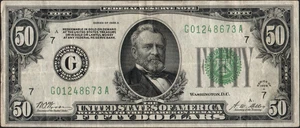 SERIES 1928-A FR.2102-G $50 FEDERAL RESERVE NOTE - Picture 1 of 2