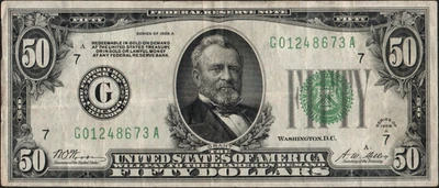 SERIES 1928-A FR.2102-G $50 FEDERAL RESERVE NOTE - Image 1 of 2