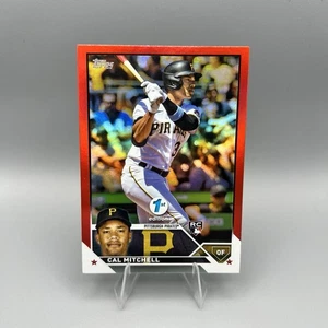 2023 Topps Series 1 1st Edition #313 Cal Mitchell (RC) Red Foil /50 Pirates - Picture 1 of 2