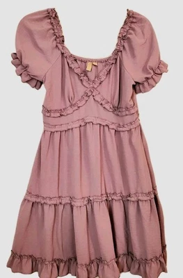 Vestido de lavanda para mujer talla L con volantes Cottagecore Fairycore Boho falda completa Foto 1 de 3