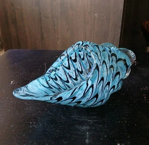 Hand Blown Glass Murano Art Style Seashell Conch Sculpture Ocean Stunning - Picture 1 of 10