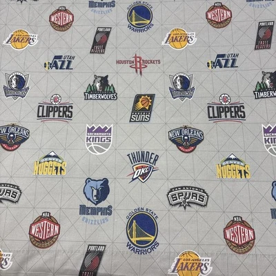 POTTERY BARN TEEN NBA Sábana Plana Completa Conferencia Oeste Baloncesto Logo Gris Foto 1 de 4