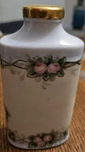 Schöner antiker Waschtisch Talkum Puderstreuer handbemalt 4,75 Zoll - Bild 1 von 4