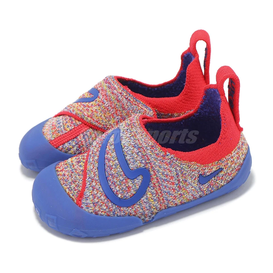 Nike Swoosh 1 TD Infant Fkyknit Shoes Sail Game Royal Siren Red Sz 5C FB3244-100