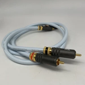 Supra Cables RCA EFF-I Audio PPSL set baby Blue Gold Tip 2.5’ HIFI Sweden Exc - Picture 1 of 8