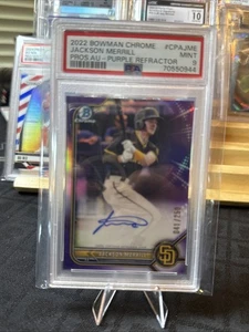 2022 Bowman Chrome - Prospect Autographs Jackson Merrill #CPA-JME Purple... - Picture 1 of 6