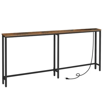 70.9" Narrow Console Table with Charging Station, 5.9" Sofa Table with 2 Powe... - Image 1 of 4