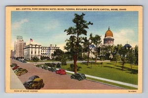 Boise ID-Idaho Capitol Park Hotel Boise Federal Building Vintage Postcard - Picture 1 of 2