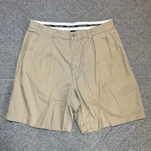 Pantalones cortos de golf polo vintage para hombre talla 34 chinos tostados caqui plisados al aire libre - Imagen 1 de 8