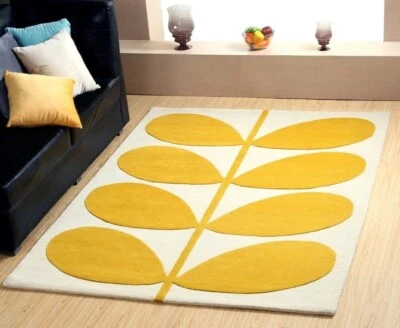 Handgetuftet Modern Floral Wolle Vorleger Handgefertigt Vorleger Büschelteppi... - Bild 1 von 4