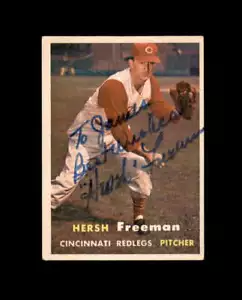 Hersh Freeman Signed Original 1957 Topps Cincinnati Reds Autograph - Picture 1 of 2