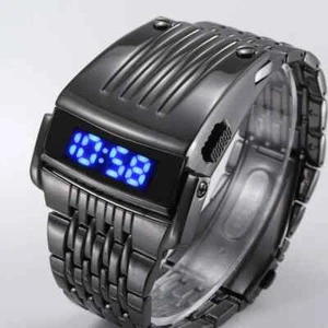 Reloj Pulsera Digital Hombre Acero Inoxidable Hierro Estilo LED Pantalla Grande Reloj Para Hombre - Imagen 1 de 18