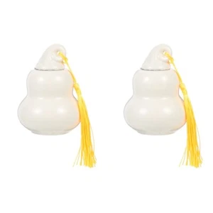Set of 2 Keramik -Kürbisglas Reisen Pulverbehälter Aus Kleine Keramikdose - Bild 1 von 12