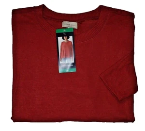 Lucky Brand Womens Sweater Long Sleeve Side Slits Soft Orange Size XL - Picture 1 of 4