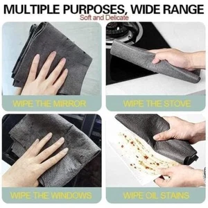 Microfiber Cleaning Cloth Window Mirror Glass,Washable Kitchen Car Cleaning Wipe - Picture 1 of 28