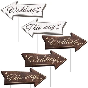 5PCS Wedding Directional Road Sign Arrow Double-sided Waterproof Stakes - Picture 1 of 7
