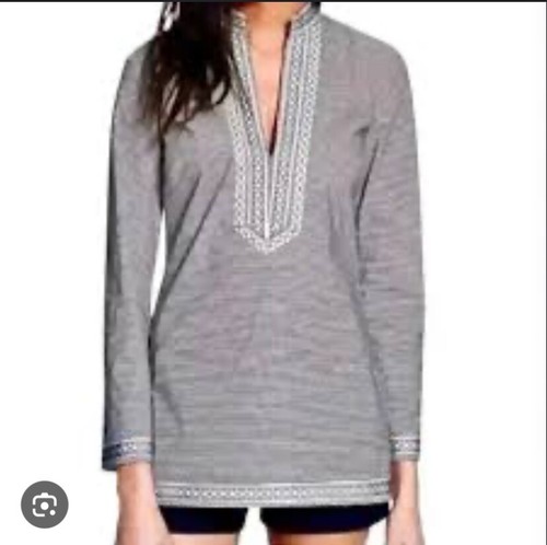 ABITO MINI CAMICIA TORY BURCH SKINNY STRIPE A TORY NAVY NUOVO CON ETICHETTE