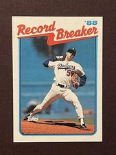PACK FRESH CENTERED SHARP Orel Hershiser 1989 Topps #5 Record Breakers Dodgers