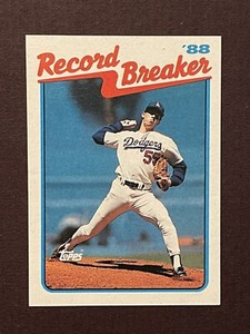 PACK FRESH CENTERED SHARP Orel Hershiser 1989 Topps #5 Record Breakers Dodgers