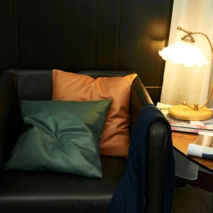 Soft 45cm x 45cm PU Leather Cushion Cover Home Decor Pillowcase Pillow Size - Picture 1 of 14