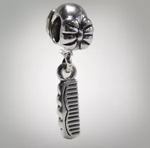 Genuine Pandora Vintage Lovely Locks Comb Pendant Charm Retired 791089 - Picture 1 of 6