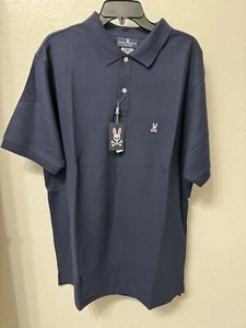Polo clásico Psycho Bunny BT para hombre S/S talla 2XLT B9K001ARPC NEGRO 001 azul marino nuevo con etiquetas - Imagen 1 de 6
