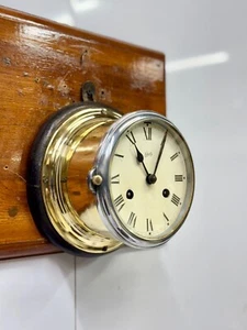 Marine Home Wall Deco Mechanical Key Winding Schatz Brass Clock German Made - Picture 1 of 11