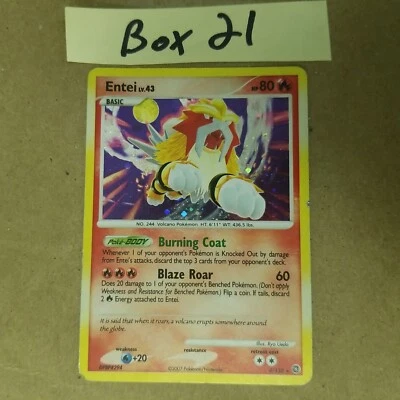 Entei 4/132 - Unleashed Set - COSMO Holo Bleed - RARE - POKEMON CARD - LP/MP - Image 1 of 4