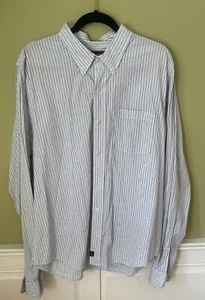 Abercrombie & Fitch Mens XXL Muscle Fit Long Sleeve Button Up Blue Striped Shirt - Picture 1 of 7