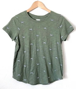 Camiseta Old Navy Para Mujer Talla Pequeña Everywear Verde Cebra Safari Camisa Estampado Animal - Imagen 1 de 5