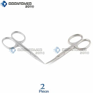 2pc 3.5" Straight + Curved Stainless Steel Cuticle Scissors Set - Picture 1 of 3