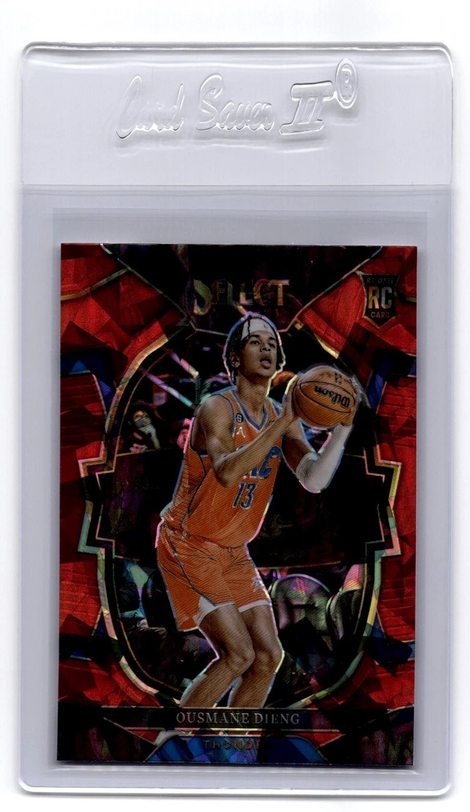 2022-23 Panini Select #76 Ousmane Dieng Red Cracked Ice Prizms