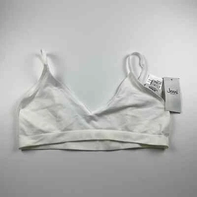 Jenni Women's Light Support Low Scoop Neck White Pullover Bralette Size M NWT - Image 1 of 4