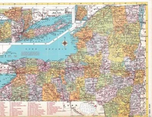 1953 Vintage New York State Map / 9x12 Great For Wall Art / 70+ years old - Picture 1 of 1