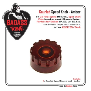 Hochwertige bernsteinfarbene gerändelte Speed-Regler - 1/4 Schaft / 24 Fein-Spline - Bild 1 von 3