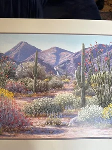 LINDA LEA signierter mattierter "DESERT LANDSCAPE" Druck 29" x 21,5" - Bild 1 von 5