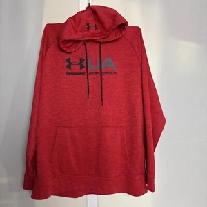 Felpa con cappuccio Under Armour uomo grande UA Storm Cold Gear pile grande logo rossa BELLA - Foto 1 di 7